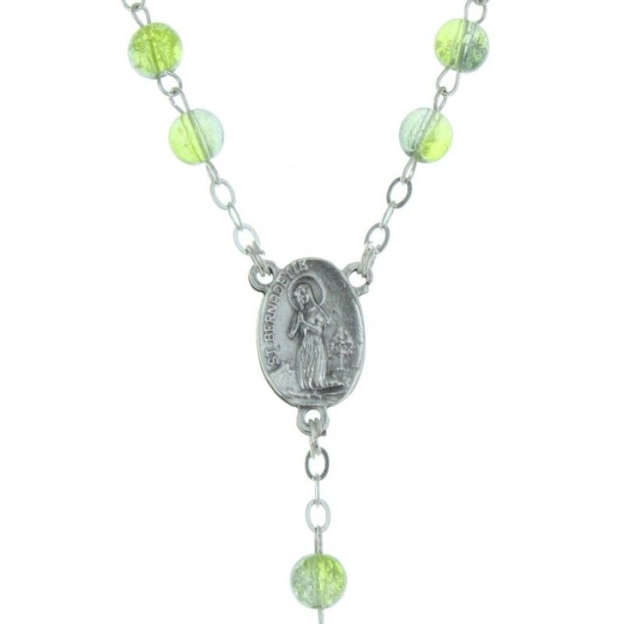 Palais du Rosaire Chapelet Verre | Chapelet De Lourdes En Verre, Grains Translucides Et Paters De Lourdes