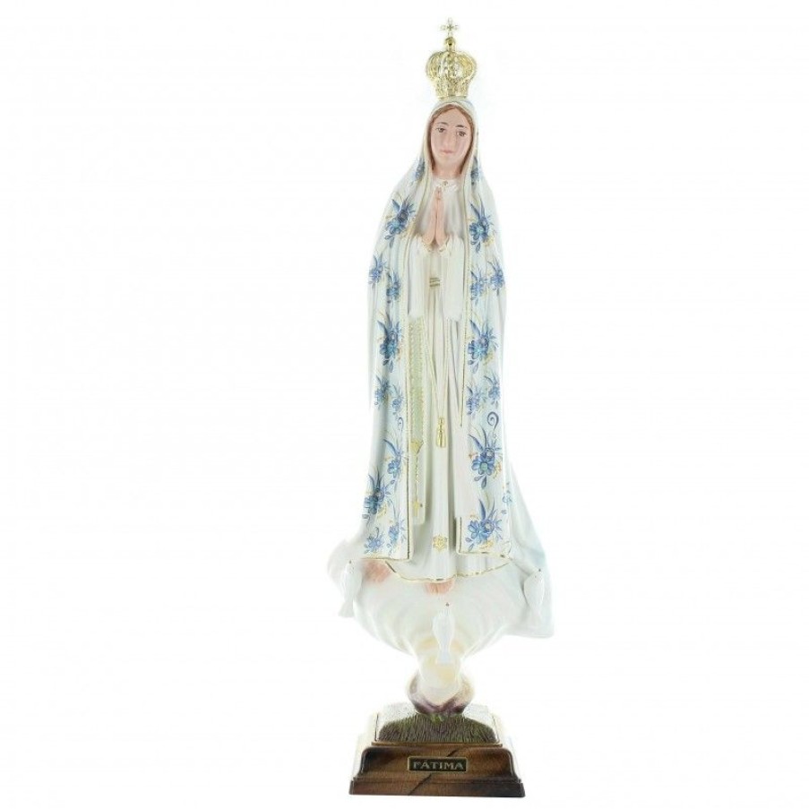 Palais du Rosaire Statue Vierge De Fatima | Statue Notre Dame De Fatima 45Cm En Resine Coloree