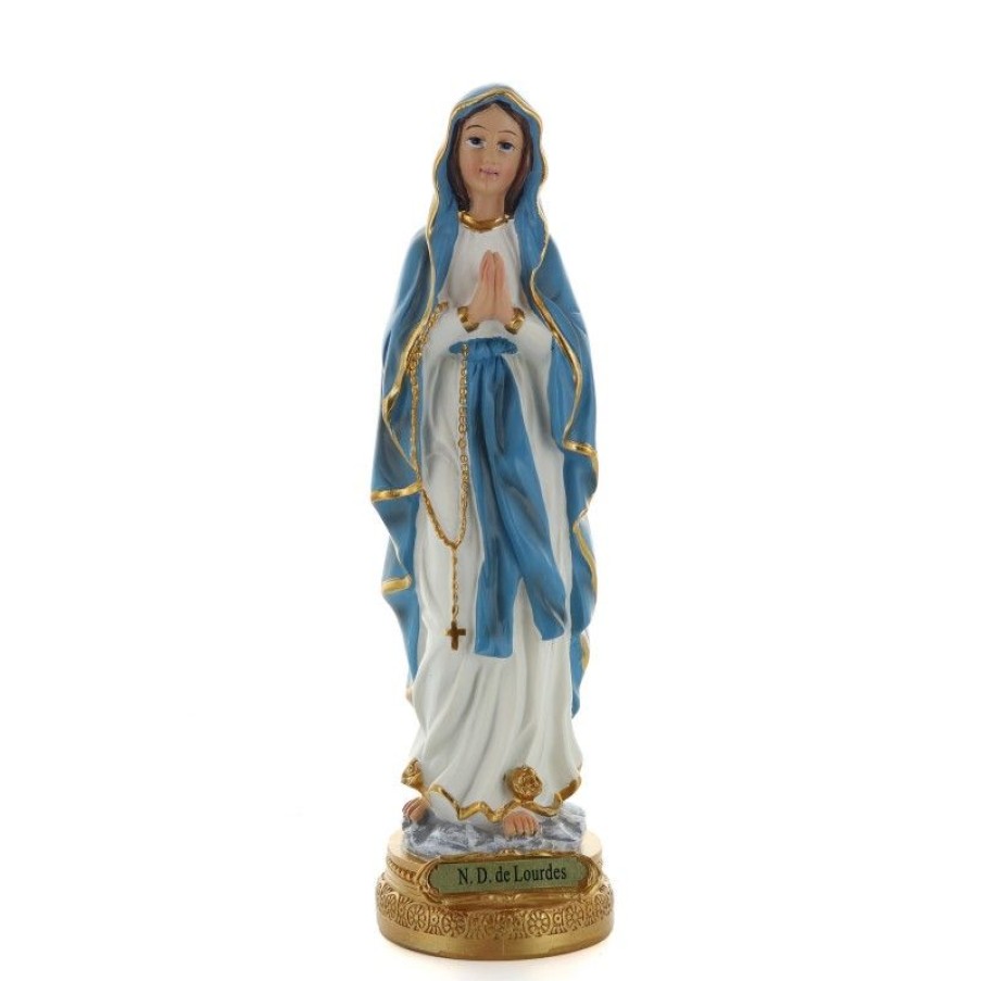 Palais du Rosaire Statue De Notre Dame De Lourdes | Statue De Notre Dame De Lourdes Vetue D'Un Manteau Bleu 23Cm
