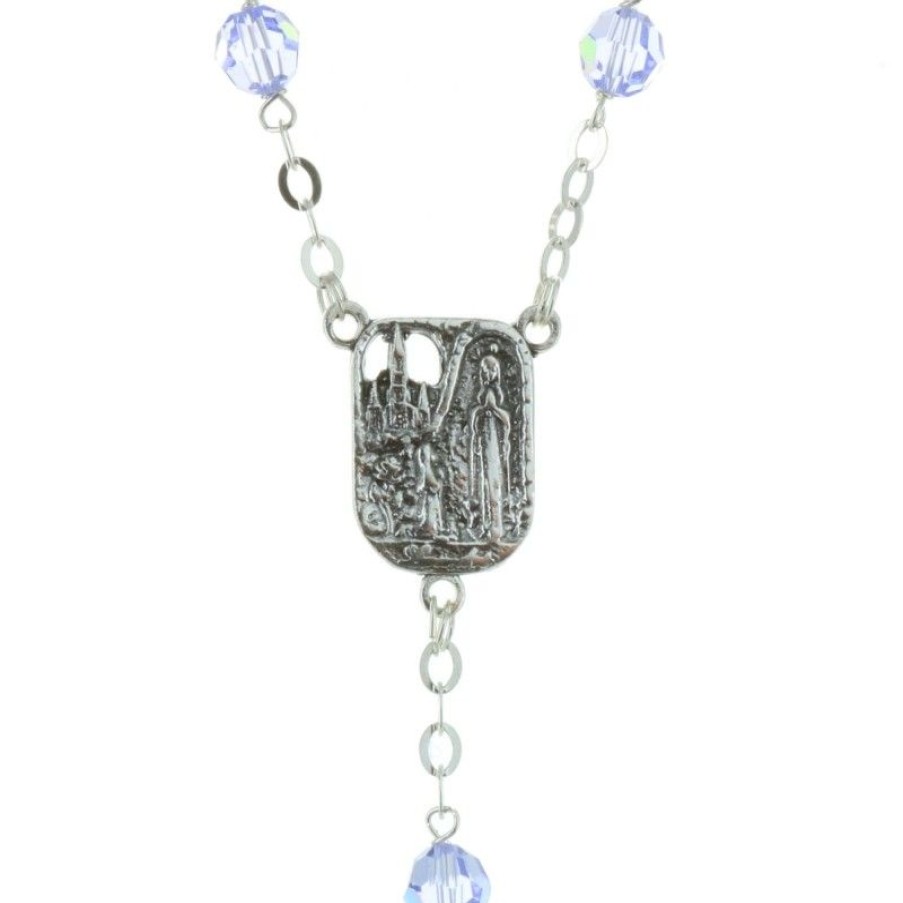 Palais du Rosaire Chapelet Argent | Chapelet De Lourdes En Argent Avec Des Grains De 6Mm En Cristal Swarovski