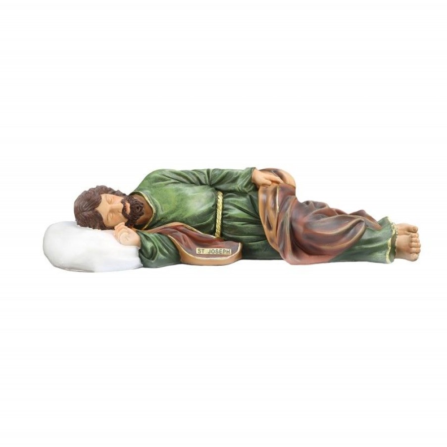 Palais du Rosaire Statue De Saint Joseph | Grande Statue De Saint Joseph Endormi En Resine 57Cm