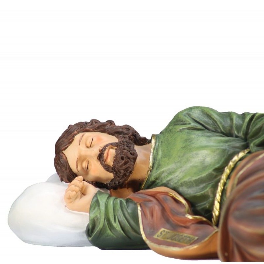 Palais du Rosaire Statue De Saint Joseph | Grande Statue De Saint Joseph Endormi En Resine 57Cm