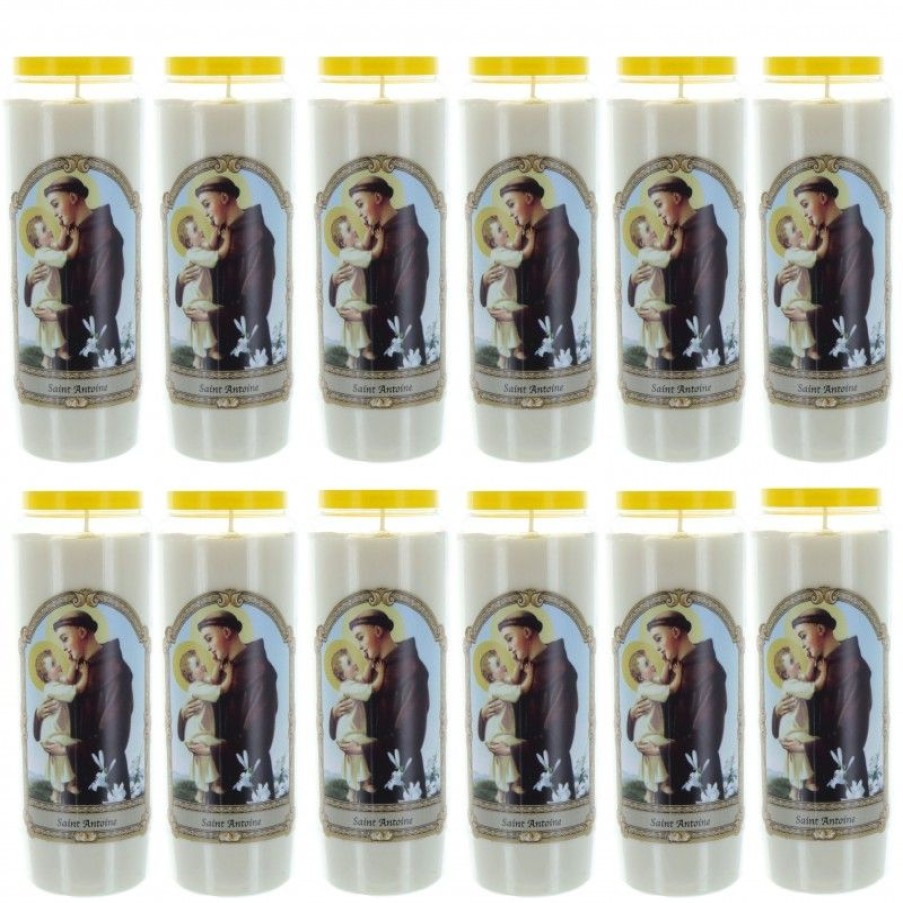 Palais du Rosaire Bougie Neuvaine | Lot De 12 Bougies Neuvaine De Saint Antoine 17,5Cm