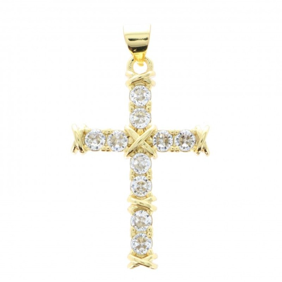 Palais du Rosaire Medaille Et Croix Metal | Croix En Metal Dore Et Strass 3Cm