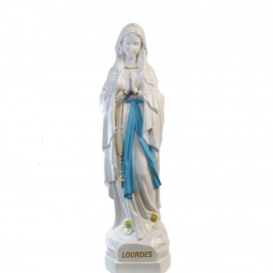 Palais du Rosaire Statue De Notre Dame De Lourdes | Statue Notre Dame De Lourdes En Resine Effet Ceramique 60Cm