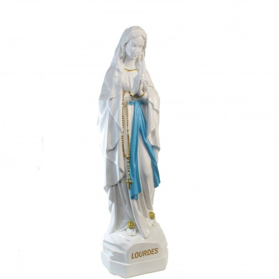 Palais du Rosaire Statue De Notre Dame De Lourdes | Statue Notre Dame De Lourdes En Resine Effet Ceramique 60Cm