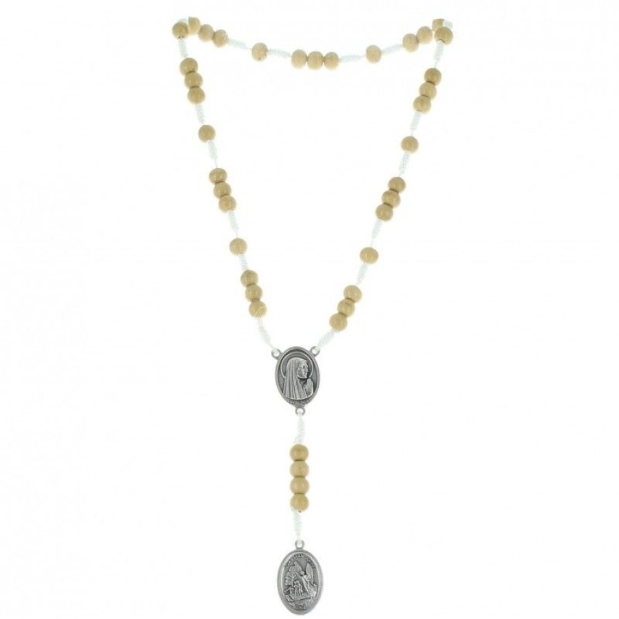 Palais du Rosaire Chapelet Bois | Chapelet De Saint Michel En Corde Et Grains En Bois
