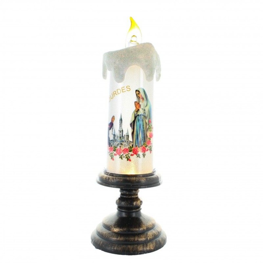 Palais du Rosaire Bougie Decorative | Bougeoir Led De L'Apparition De Lourdes