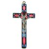 Palais du Rosaire Croix Religieuse | Crucifix Du Saint Esprit Avec Fond En Vitrail Colore