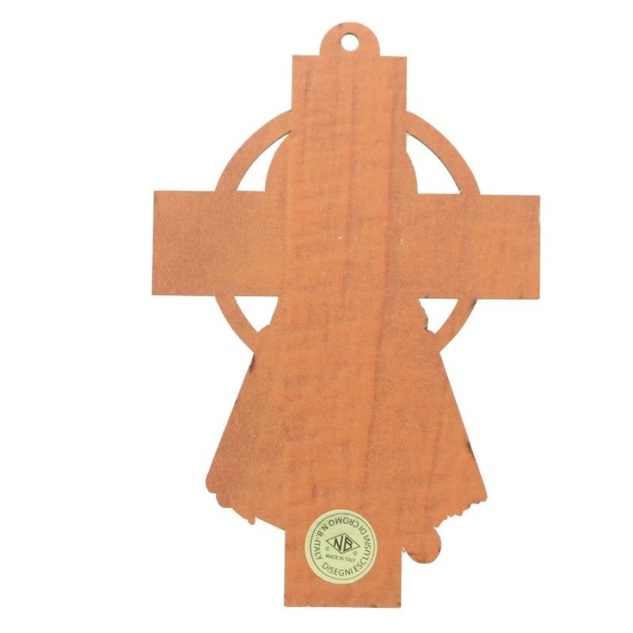 Palais du Rosaire Croix Religieuse | Croix De La Vierge Miraculeuse En Bois Decoupe 10X15Cm