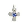 Palais du Rosaire Medaille Et Croix Metal | Croix Argentee Avec Colombe Bleu Incrustee De 16 Mm