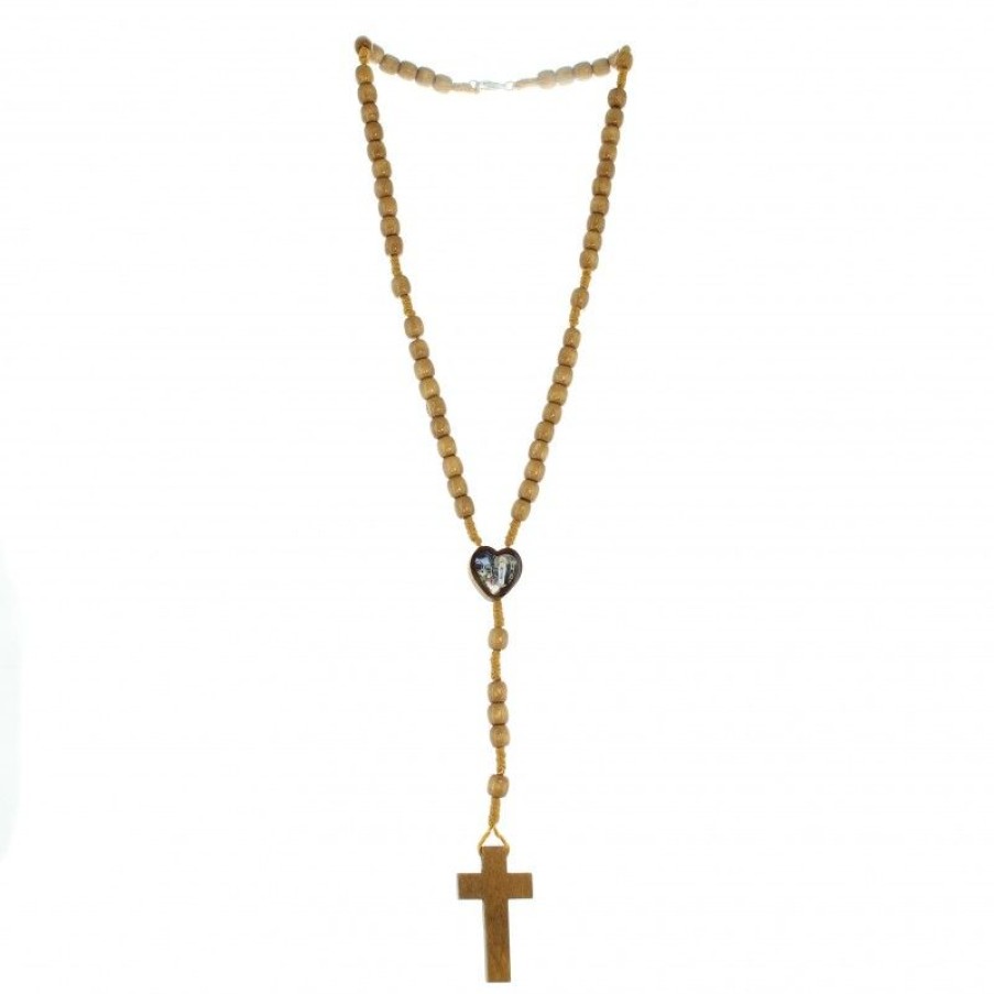 Palais du Rosaire Chapelet Bois | Chapelet En Corde Avec Coeur Apparition De Lourdes