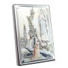 Palais du Rosaire Cadre Religieux | Cadre De L'Apparition De Lourdes Colorisee En Metal Argente Sur Bois 5X7Cm