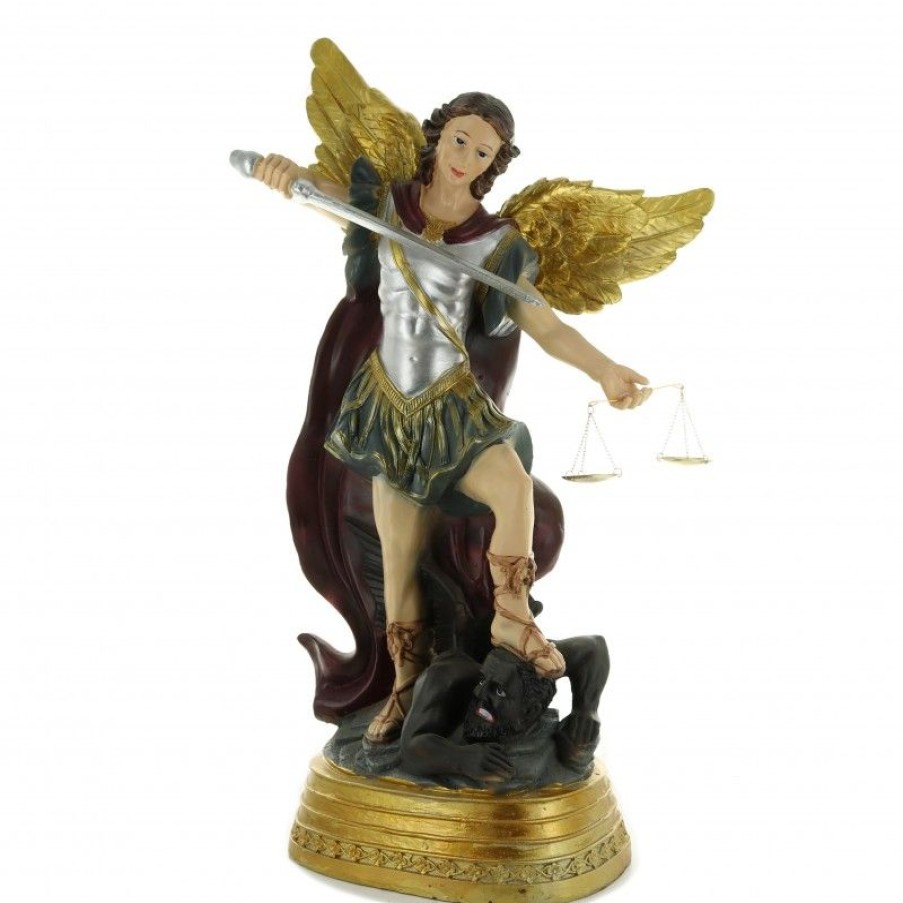 Palais du Rosaire Statue De Saint Michel | Statue De Saint Michel Grande Taille En Resine 60Cm