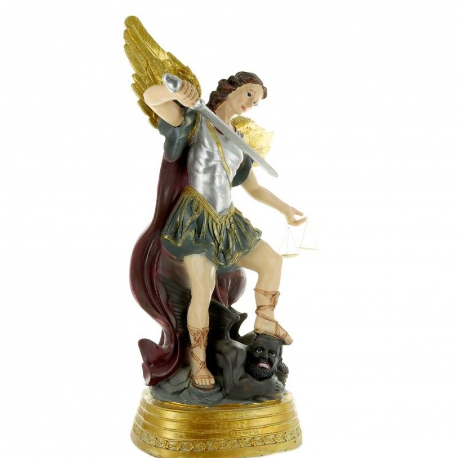 Palais du Rosaire Statue De Saint Michel | Statue De Saint Michel Grande Taille En Resine 60Cm