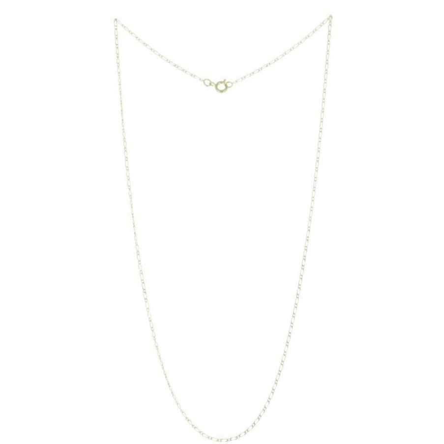 Palais du Rosaire Collier En Plaque Or | Chaine Plaque Or Maille Alternee 50Cm