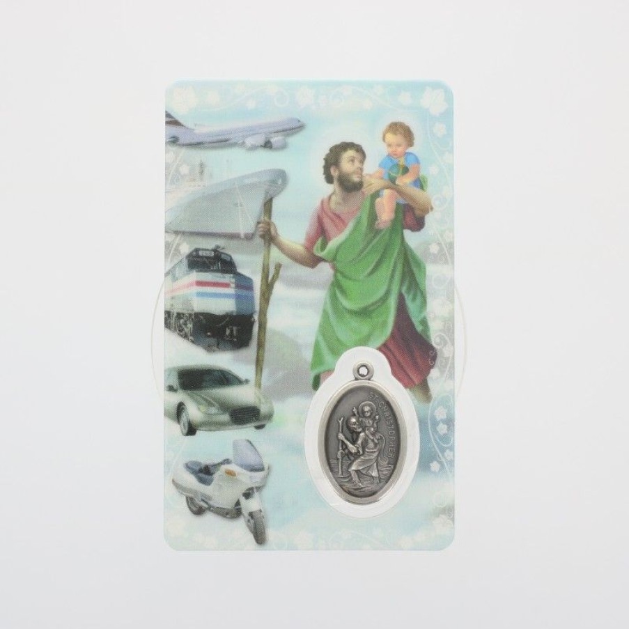 Palais du Rosaire Image Religieuse | Carte De Priere Saint Christophe Avec Medaille