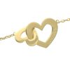 Palais du Rosaire Bracelet Plaque Or | Bracelet De Lourdes Avec Double Coeur En Plaque Or