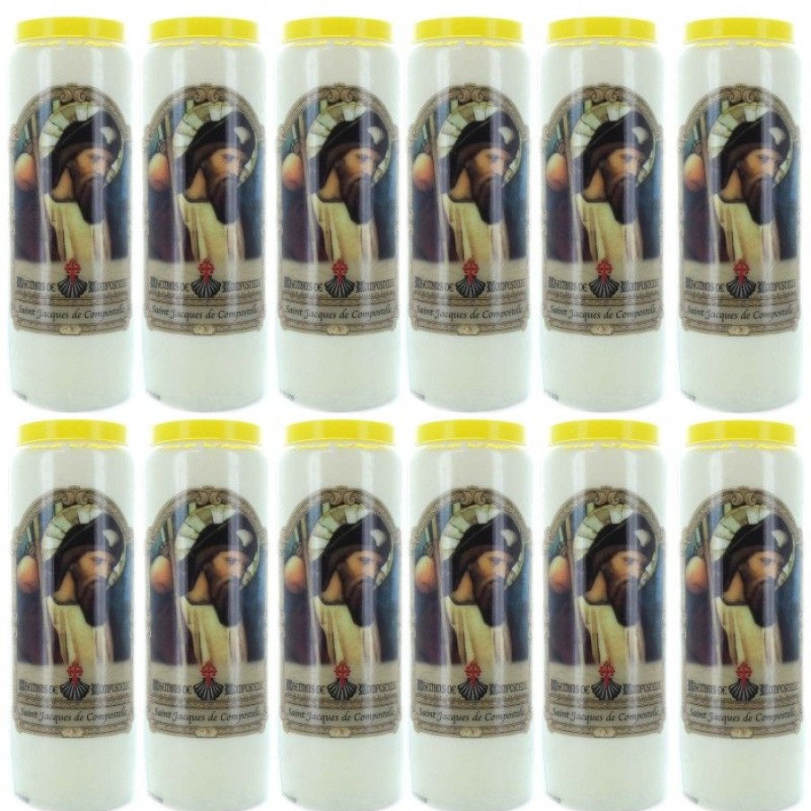 Palais du Rosaire Bougie Neuvaine | Lot De 12 Bougies Neuvaine Saint Jacques De Compostelle