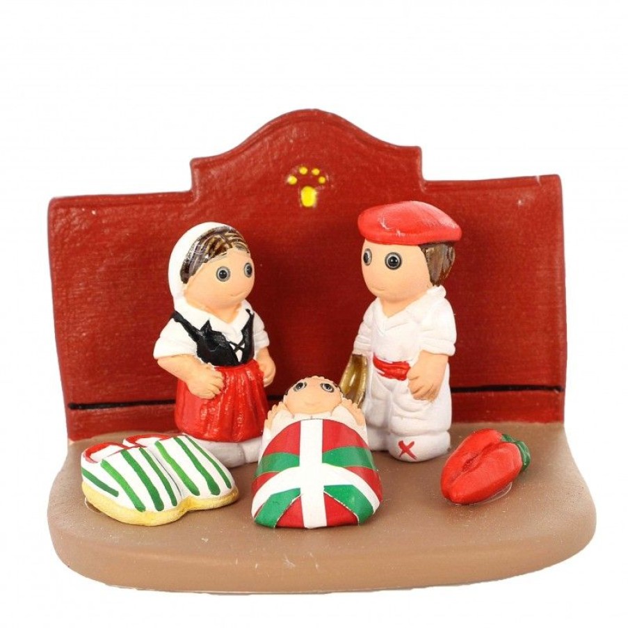 Palais du Rosaire Creche | Creche Pays Basque En Ceramique 8X7Cm