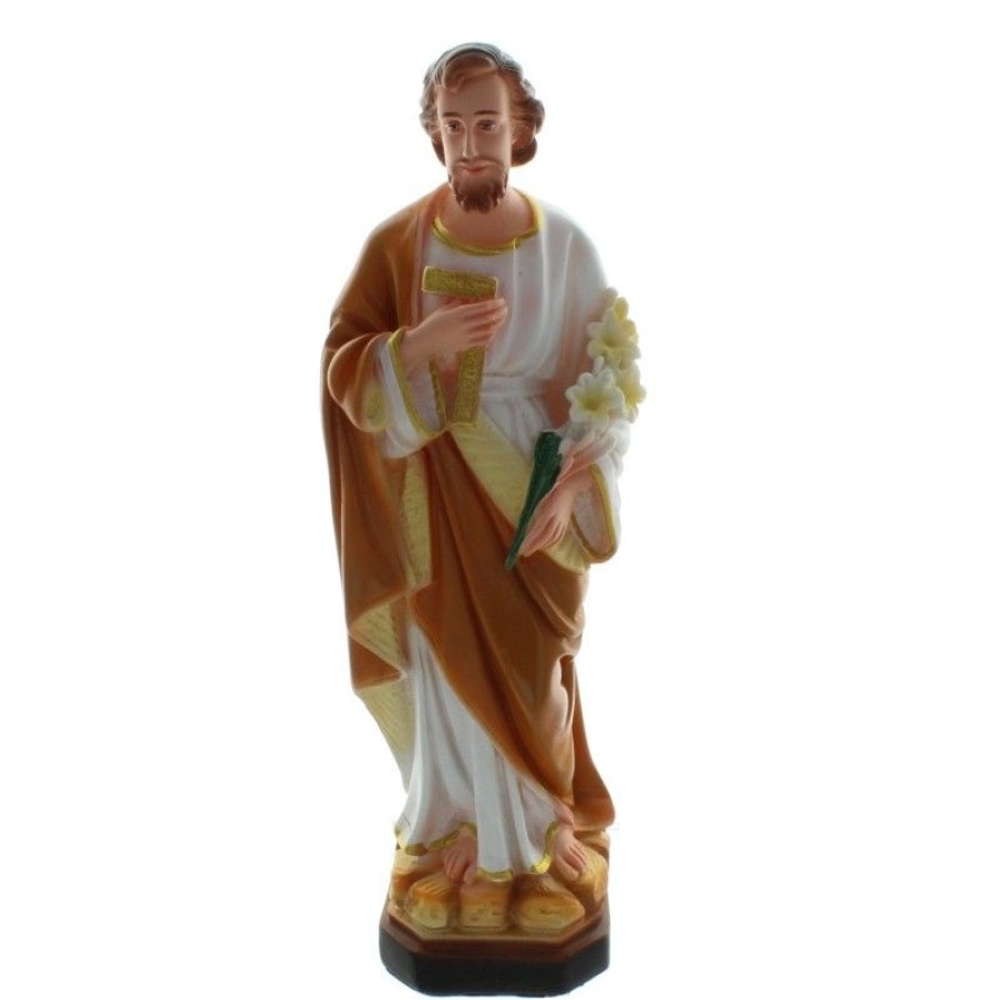 Palais du Rosaire Statue De Saint Joseph | Statue De Saint Joseph Charpentier En Resine Coloree 30Cm