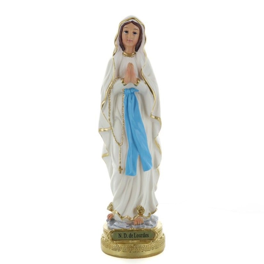 Palais du Rosaire Statue De Notre Dame De Lourdes | Statue De Notre Dame De Lourdes En Resine Coloree 22Cm