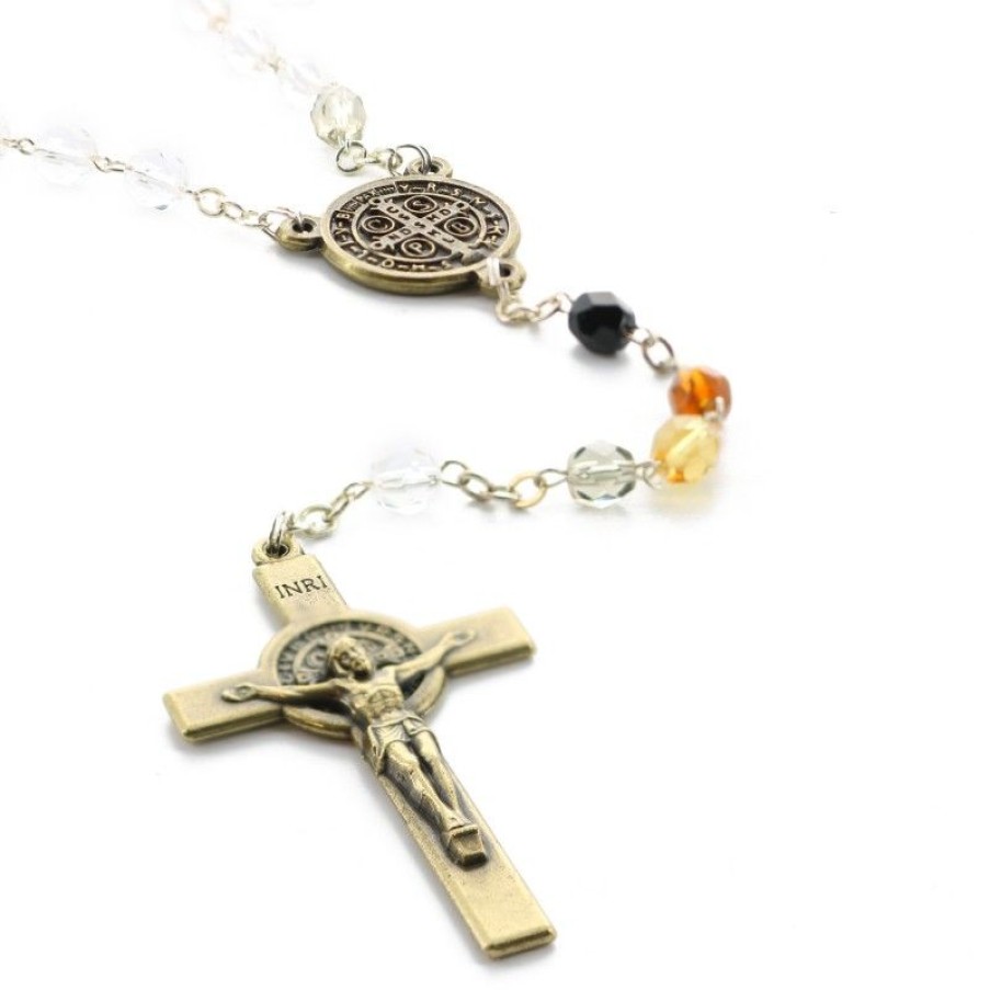 Palais du Rosaire Chapelet Verre | Chapelet De Saint Benoit En Verre Multicolor