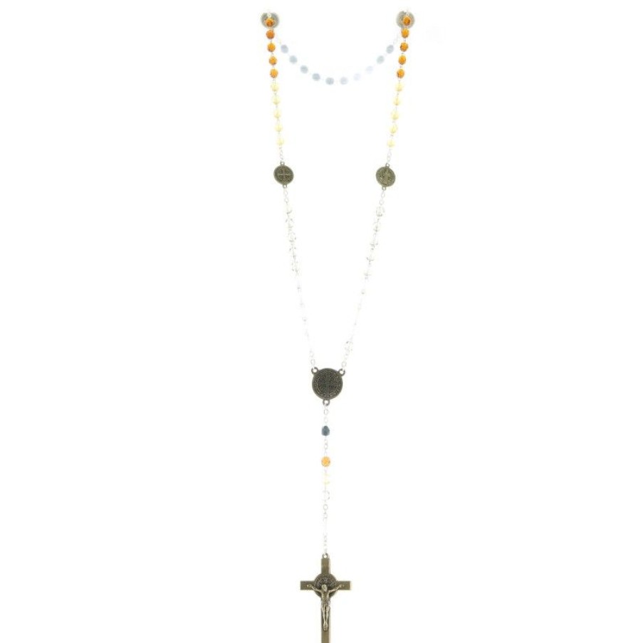 Palais du Rosaire Chapelet Verre | Chapelet De Saint Benoit En Verre Multicolor