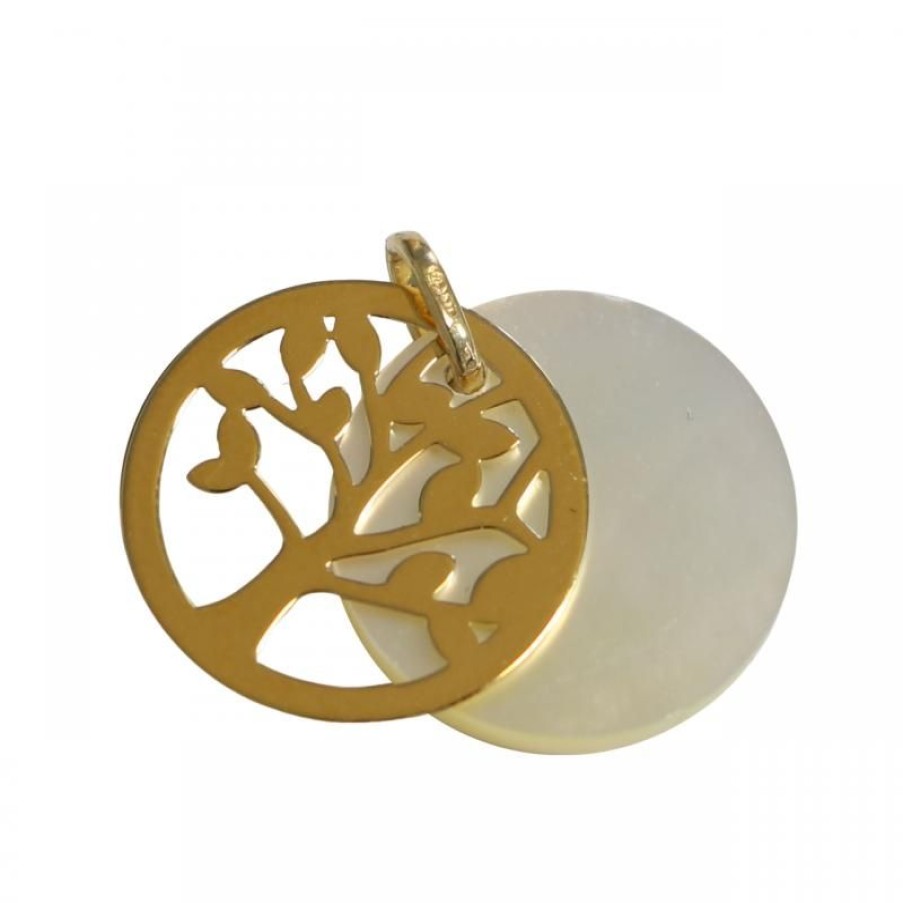 Palais du Rosaire Medaille Et Croix Or | Medaille Un Arbre De Vie En Or Et Nacre