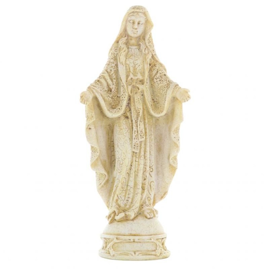 Palais du Rosaire Statue Vierge Miraculeuse | Statue De La Vierge Miraculeuse En Pierre Et Resine De 21Cm