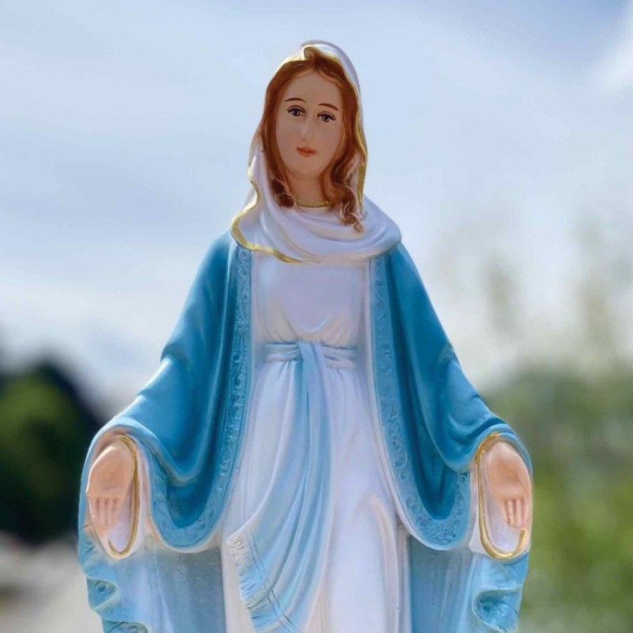 Palais du Rosaire Statue Vierge Miraculeuse | Statue De La Vierge Miraculeuse 40Cm En Resine Coloree