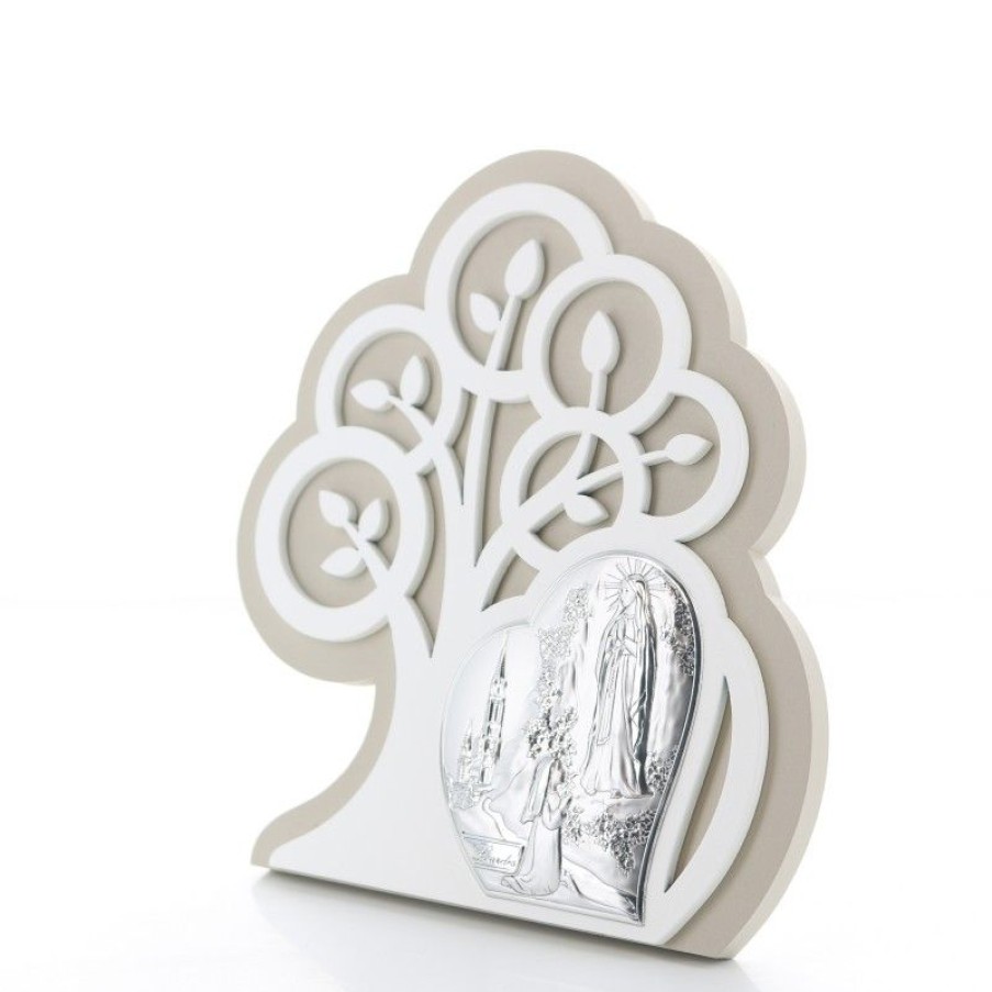 Palais du Rosaire Cadre Religieux | Cadre Bain Argent De L'Arbre De Vie Avec Apparition De Lourdes