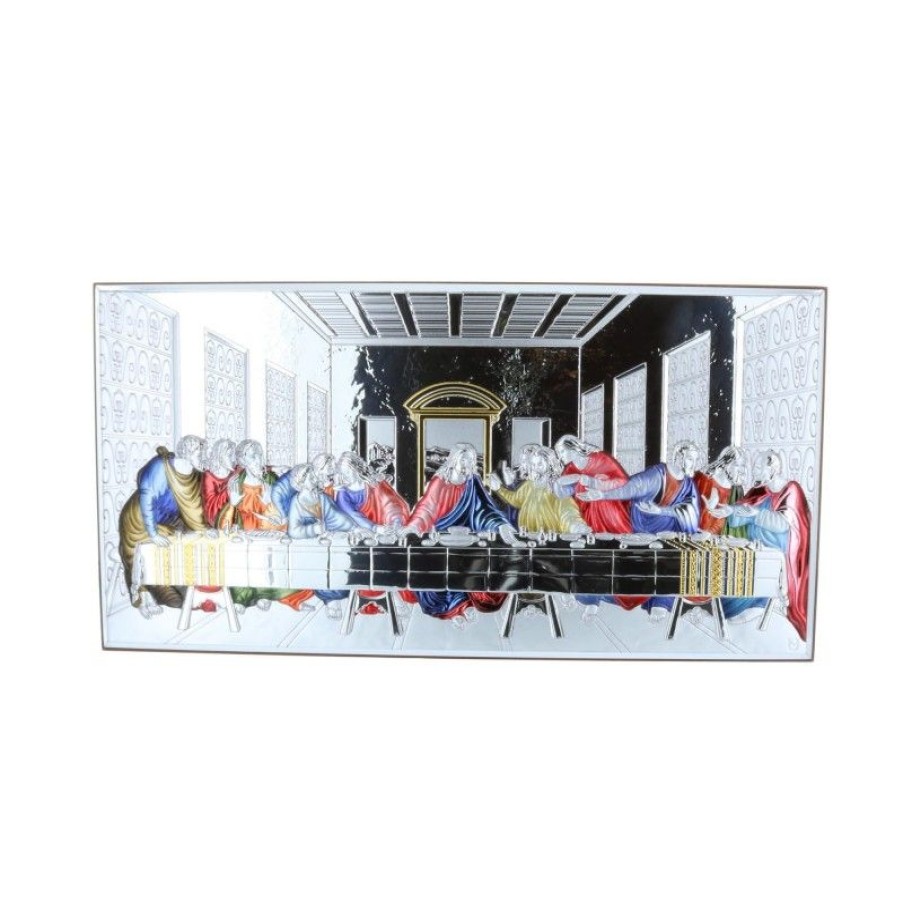 Palais du Rosaire Cadre Religieux | Cadre Religieux Cene Argentee Colore 17 X 33 Cm