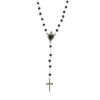 Palais du Rosaire Chapelet Argent | Chapelet En Argent Dore Avec Coeur Ex-Voto Noir