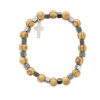 Palais du Rosaire Bracelet Fantaisie | Bracelet Religieux En Hematite Et Bois D'Olivier