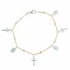 Palais du Rosaire Bracelet Argent | Bracelet En Argent 2 Tons Avec Des Medailles Miraculeuses Et Des Croix