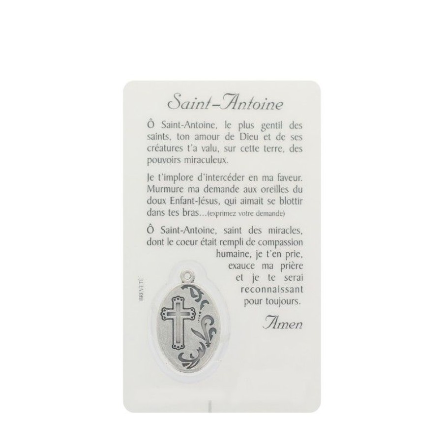 Palais du Rosaire Image Religieuse | Carte De Priere De Saint Antoine Avec Medaille