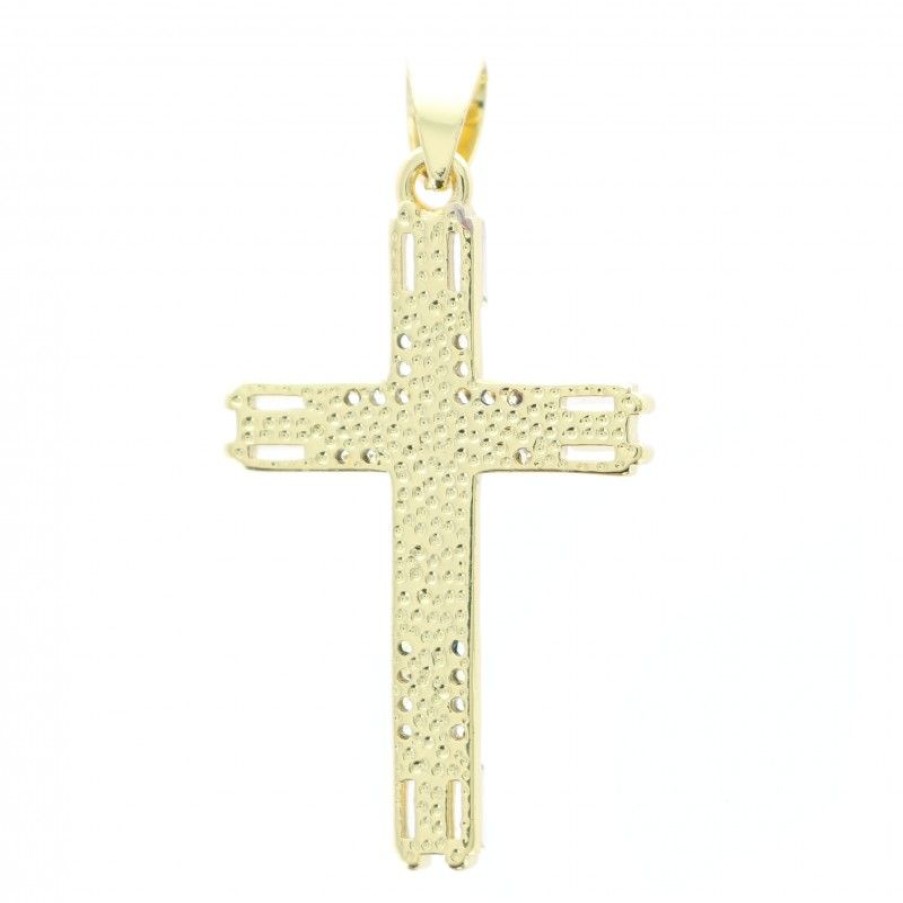 Palais du Rosaire Medaille Et Croix Metal | Croix Avec Le Christ En Metal Dore De 3.2Cm
