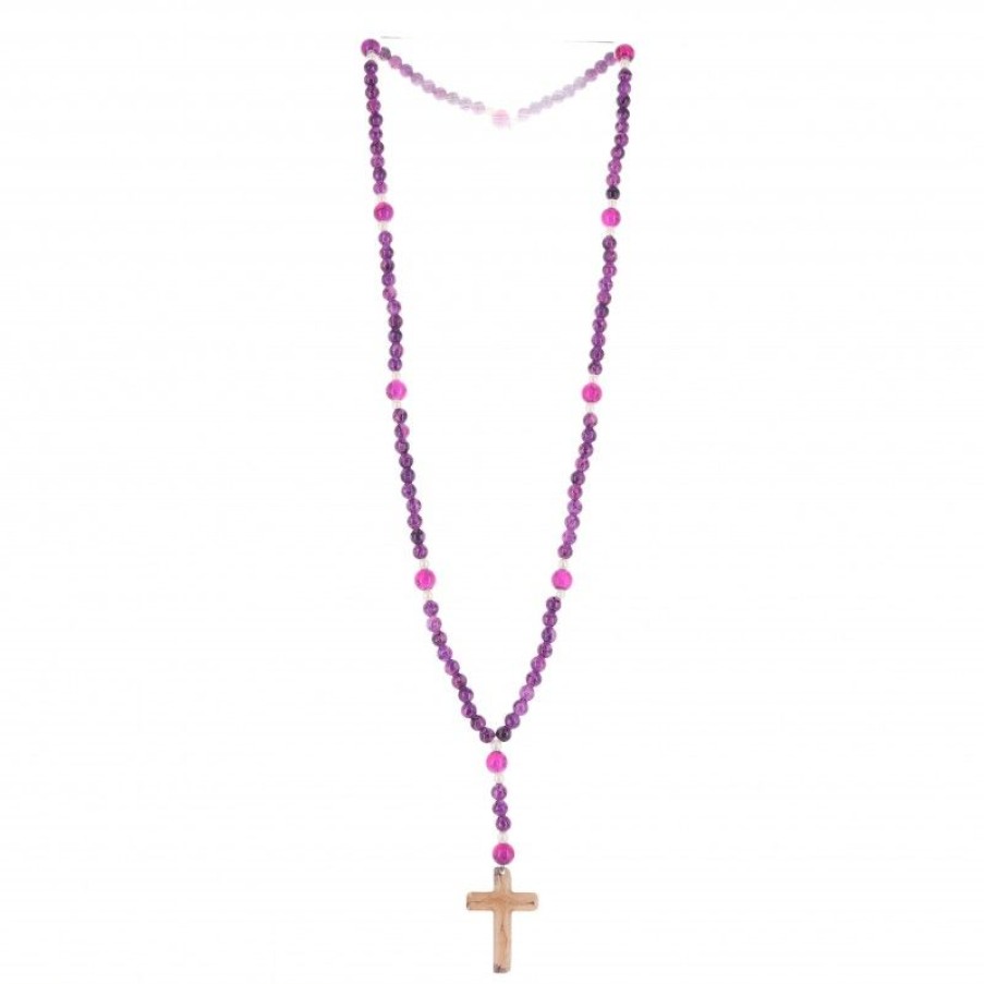 Palais du Rosaire Chapelet Verre | Chapelet En Verre Avec Grains Colores Et Croix Bariolee