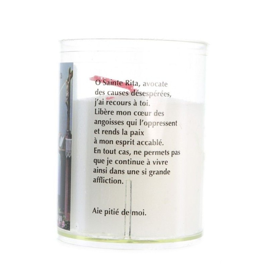 Palais du Rosaire Bougie Decorative | Bougie Veilleuse De Sainte Rita Avec Priere