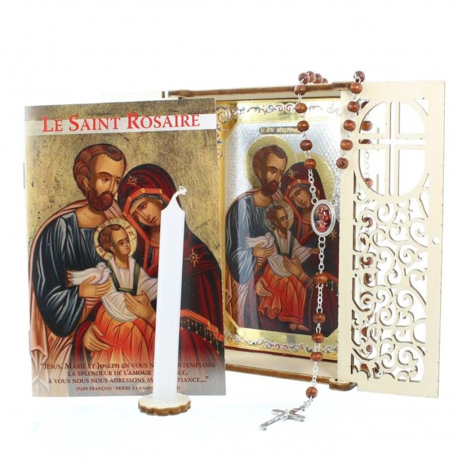 Palais du Rosaire Chapelet Bois | Coffret Du Saint Rosaire Avec Chapelet, Bougie Et Livret De Priere
