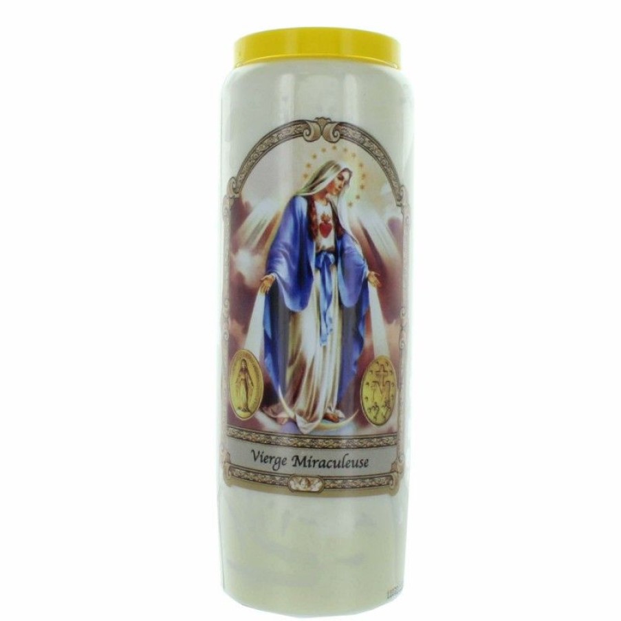 Palais du Rosaire Bougie Neuvaine | Bougie Neuvaine De La Vierge Miraculeuse 17,5Cm