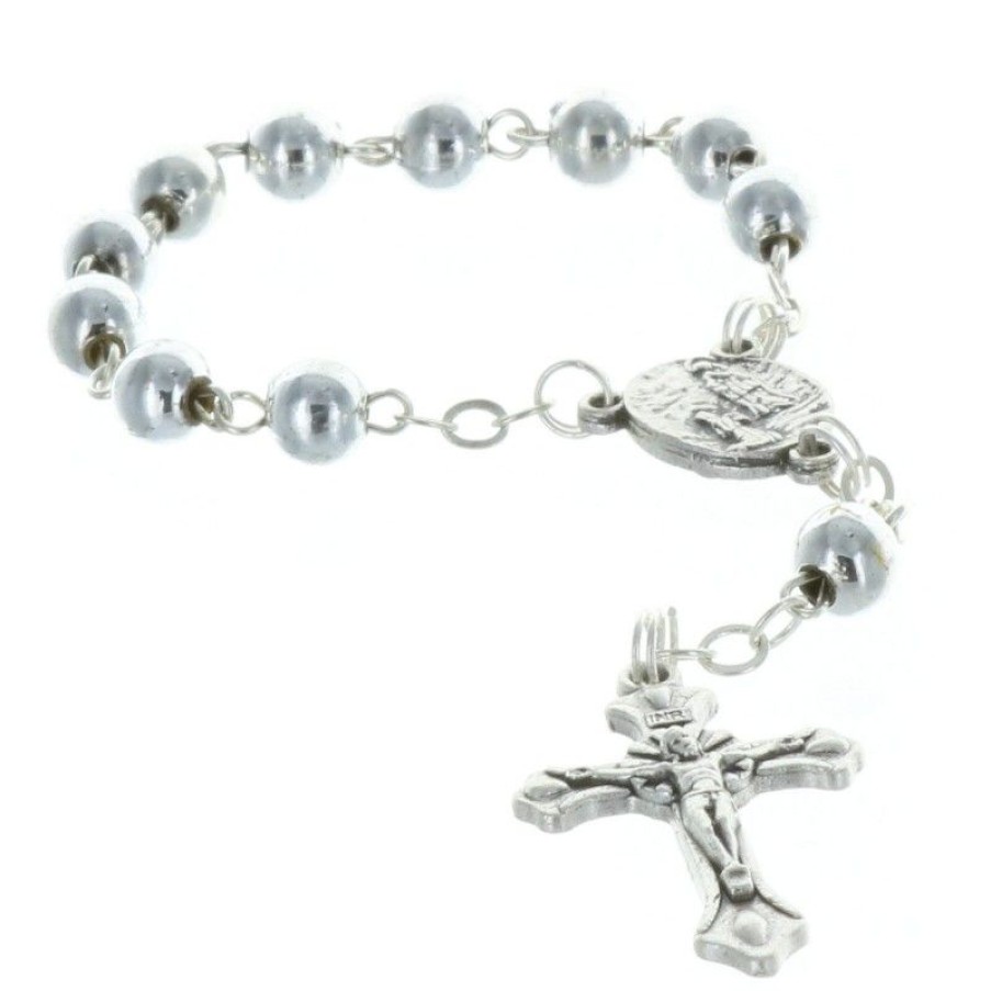Palais du Rosaire Chapelet Dizainier | Chapelet Dizainier De Lourdes Grains Argentes Et Coeur Apparition De Lourdes