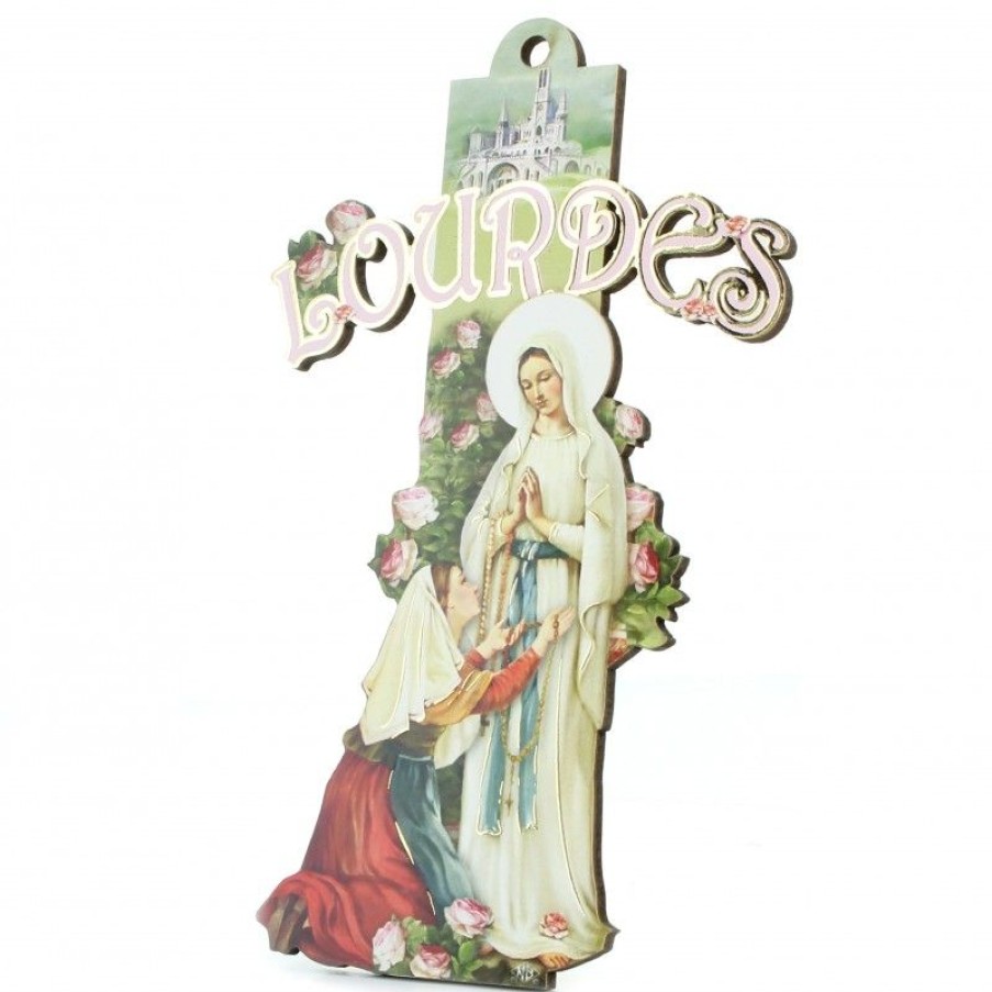 Palais du Rosaire Croix Religieuse | Croix De L'Apparition Avec \\"Lourdes\\"