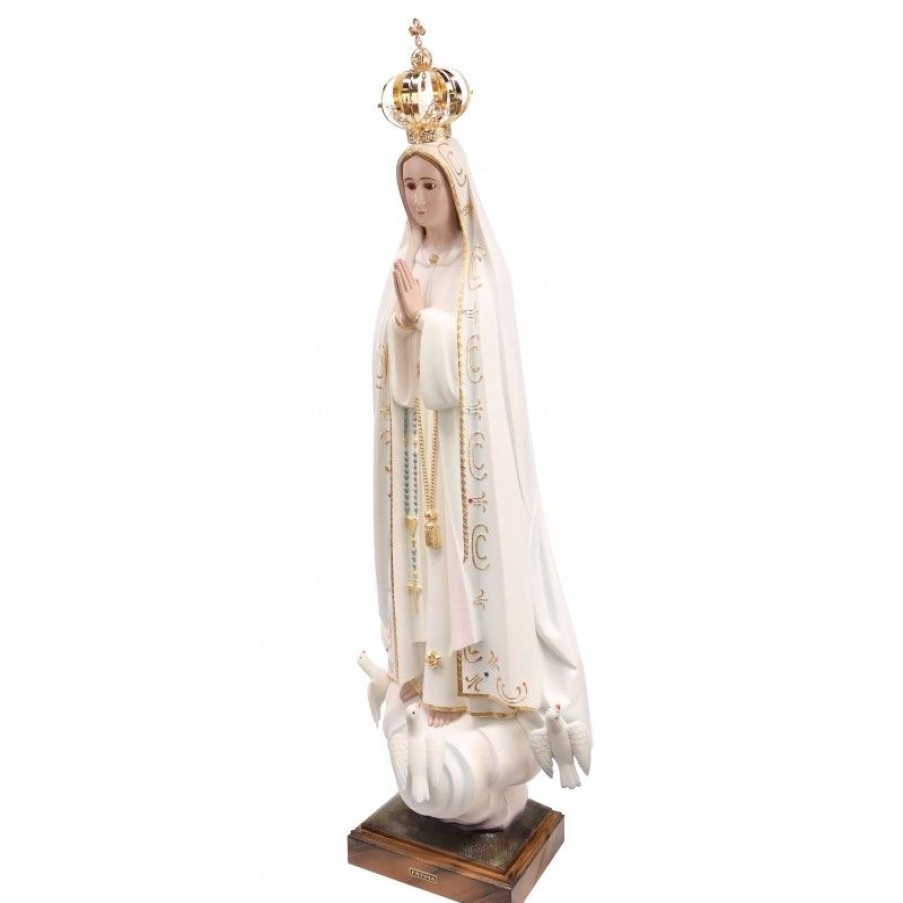 Palais du Rosaire Statue Vierge De Fatima | Statue De Fatima Vetue De Son Manteau Dore 95Cm