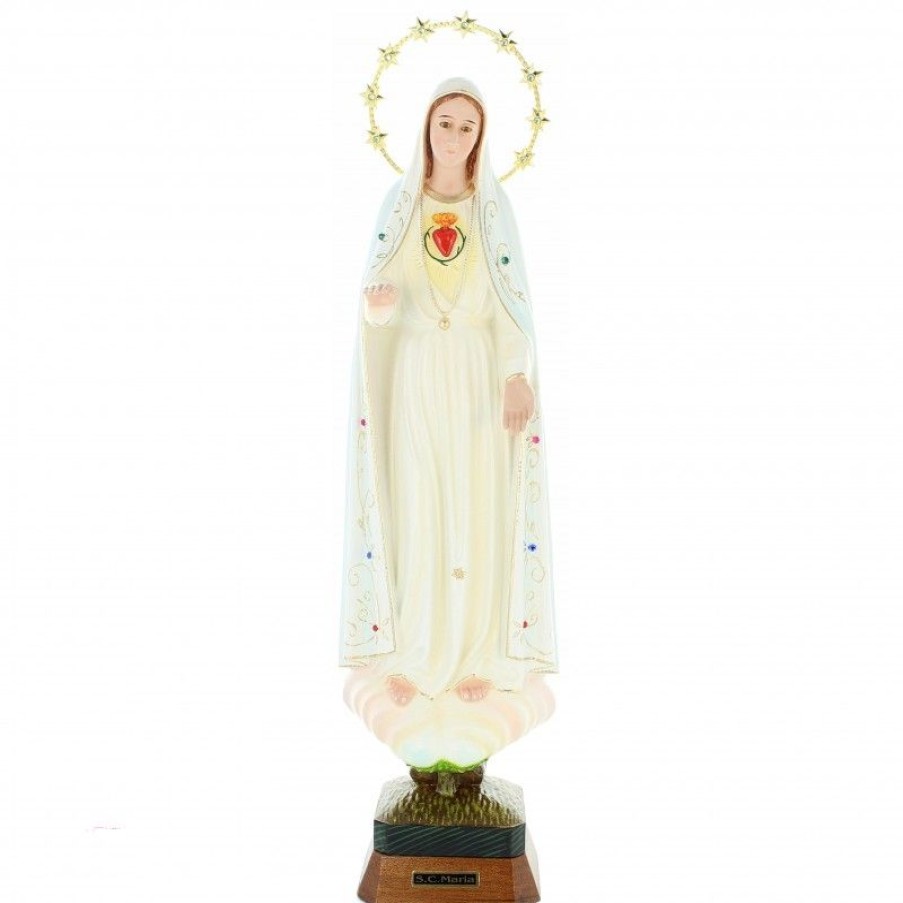 Palais du Rosaire Statue Vierge De Fatima | Statue Du Sacre Coeur De Notre Dame De Fatima De 45Cm En Resine
