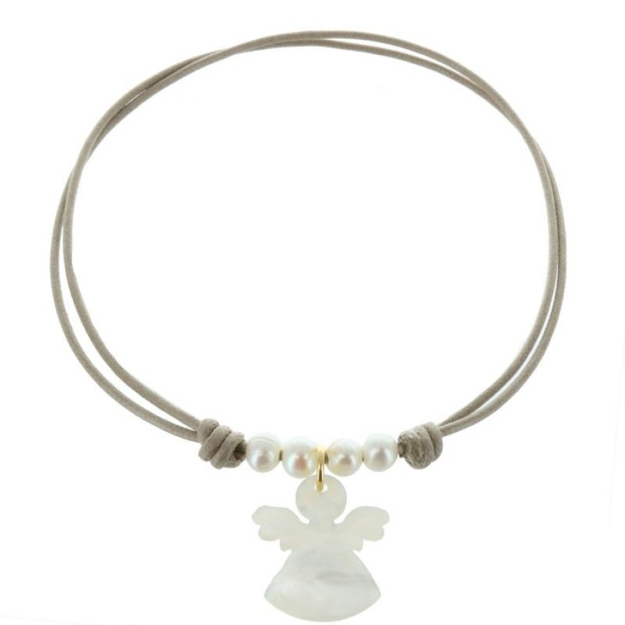 Palais du Rosaire Collier Fantaisie | Collier De Communion Avec Un Pendentif Ange En Nacre