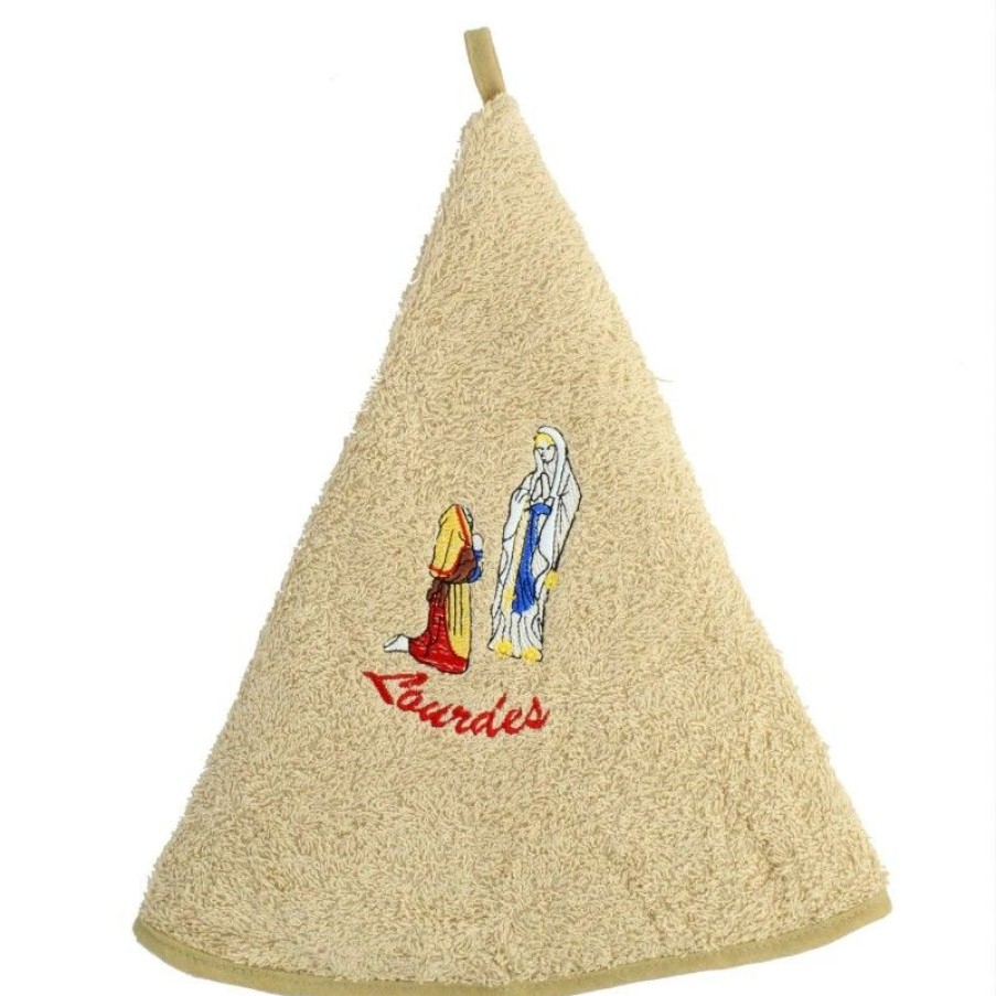 Palais du Rosaire Linge De Maison | Essuie-Mains Avec Broderie De Lourdes