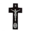 Palais du Rosaire Crucifix Bois | Crucifix En Bois Avec Medaille De L'Apparition De Lourdes