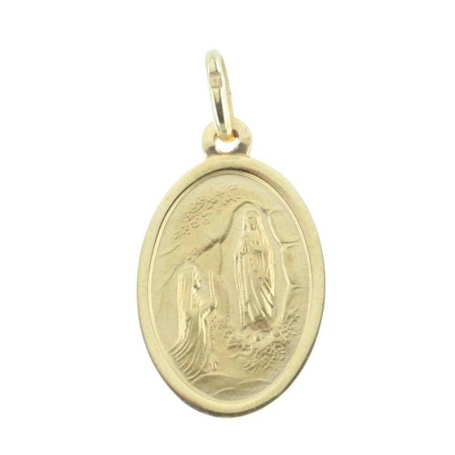 Palais du Rosaire Medaille Et Croix Plaque Or | Medaille Plaque Or, Apparition De Lourdes Et Portrait Vierge Marie